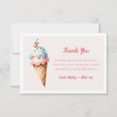 Hier is het Scoop Ice Cream Baby shower Bedankkaart (Voorkant)