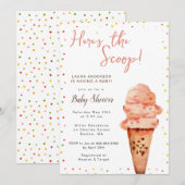 Hier is het Scoop Ice Cream Baby shower Kaart (Voorkant / Achterkant)
