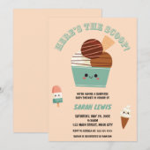 Hier is het Scoop Ice Cream Baby shower Kaart (Voorkant / Achterkant)