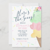 Hier is het Scoop Ice Cream Baby shower Kaart (Voorkant)