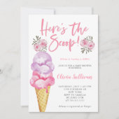 Hier is het Scoop Ice Cream Baby shower Kaart (Voorkant)