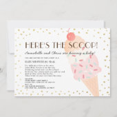 Hier is het Scoop Ice Cream Baby shower per Mail Kaart (Voorkant)