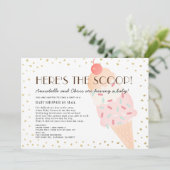 Hier is het Scoop Ice Cream Baby shower per Mail Kaart (Staand voorkant)