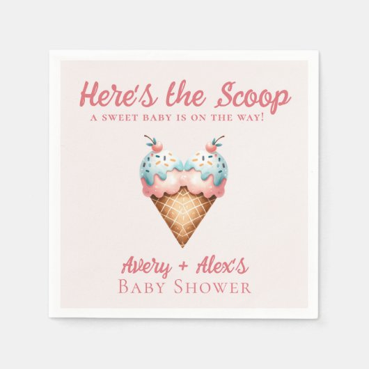 Hier is het Scoop Ice Cream Baby shower Servet (Voorkant)