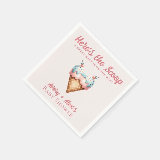 Hier is het Scoop Ice Cream Baby shower Servet (Hoek)