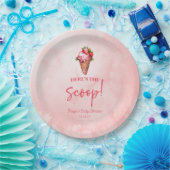 Hier is het Scoop Ice Cream Baby shower welkomstbo Papieren Bordje (Feest)
