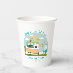 Hier is het Scoop Ice Cream Camper Boy Baby shower Papieren Bekers