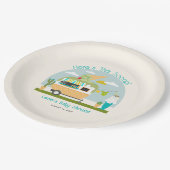 Hier is het Scoop Ice Cream Camper Boy Baby shower Papieren Bordje (Gekanteld)