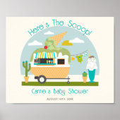 Hier is het Scoop Ice Cream Camper Boy Baby shower Poster (Voorkant)