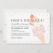 Hier is het Scoop Ice Cream drive-by Baby shower Kaart (Voorkant)