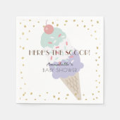 Hier is het Scoop Ice Cream Paarse Baby shower Servet (Voorkant)
