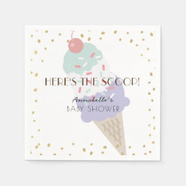 Hier is het Scoop Ice Cream Paarse Baby shower Servet