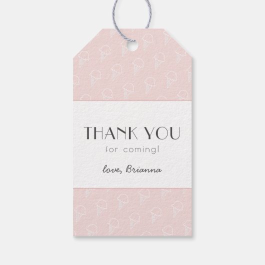 Hier is het Scoop Ice Cream Roze Baby shower Cadeaulabel (Achterkant)