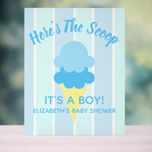 Hier is het Scoop Ice Cream Summer Baby shower Acryl Bord