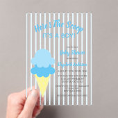 Hier is het Scoop Ice Cream Summer Baby shower Acryl Uitnodigingen (Insitu (Draagbaar))