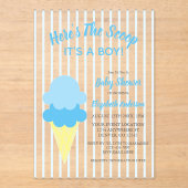 Hier is het Scoop Ice Cream Summer Baby shower Acryl Uitnodigingen (Voorkant)
