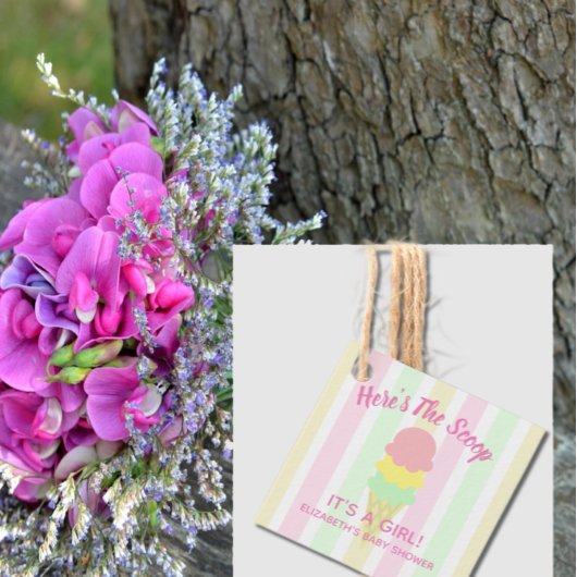 Hier is het Scoop Ice Cream Summer Baby shower Bedankjes Labels