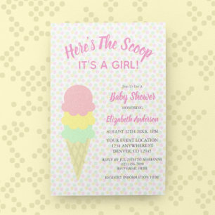 Hier is het Scoop Ice Cream Summer Baby shower Kaart