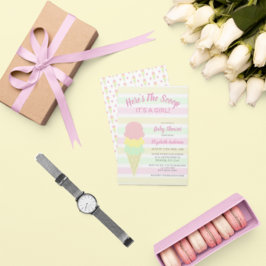 Hier is het Scoop Ice Cream Summer Baby shower Kaart