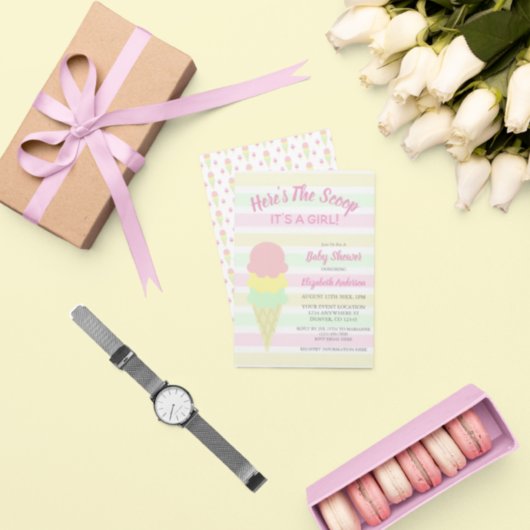 Hier is het Scoop Ice Cream Summer Baby shower Kaart