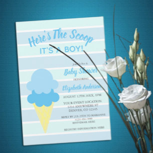 Hier is het Scoop Ice Cream Summer Baby shower Kaart