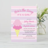 Hier is het Scoop Ice Cream Summer Baby shower Kaart (Staand voorkant)