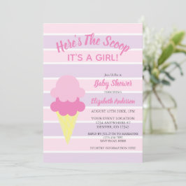 Hier is het Scoop Ice Cream Summer Baby shower Kaart