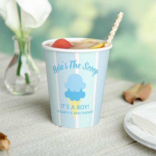 Hier is het Scoop Ice Cream Summer Baby shower Papieren Bekers (Insitu)