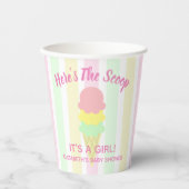 Hier is het Scoop Ice Cream Summer Baby shower Papieren Bekers (Voorkant)