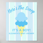Hier is het Scoop Ice Cream Summer Baby shower Poster (Voorkant)