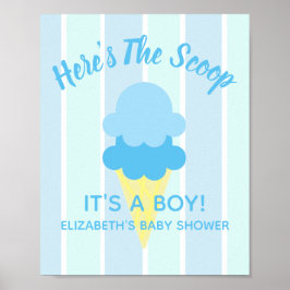 Hier is het Scoop Ice Cream Summer Baby shower Poster