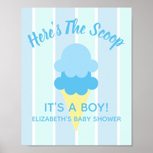 Hier is het Scoop Ice Cream Summer Baby shower Poster (Voorkant)