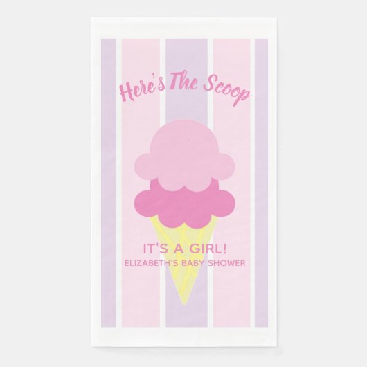 Hier is het Scoop Ice Cream Summer Baby shower Servet (Voorkant)