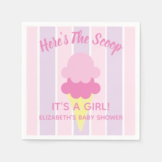 Hier is het Scoop Ice Cream Summer Baby shower Servet (Voorkant)