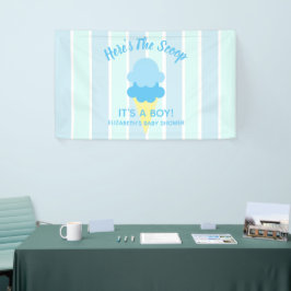 Hier is het Scoop Ice Cream Summer Baby shower Spandoek