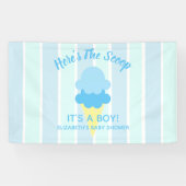 Hier is het Scoop Ice Cream Summer Baby shower Spandoek (Horizontaal)