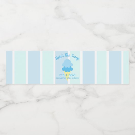 Hier is het Scoop Ice Cream Summer Baby shower Waterfles Etiket (Enkel label)
