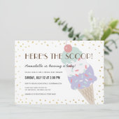 Hier is het Scoop Ice Cream Virtual Baby shower Kaart (Staand voorkant)