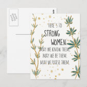 Hier is het voor Sterke Vrouwen Gold Glitter Green Briefkaart (Voorkant / Achterkant)