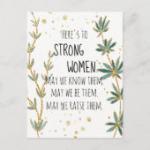 Hier is het voor Sterke Vrouwen Gold Glitter Green Briefkaart (Voorkant)