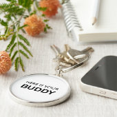 Hier is je buddy minimalistische sleutelhanger (Zijkant)