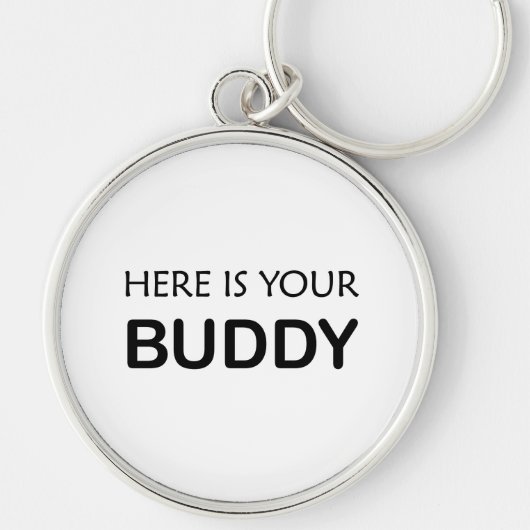 Hier is je buddy minimalistische sleutelhanger (Voorkant)