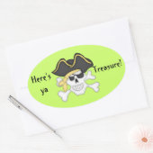 Hier is je schatkist. ovale sticker (Envelop)