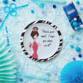 "Hier is je taart! Ik hoop dat je er op stikt!" Papieren Bordje (Feest)