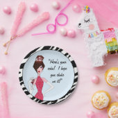 "Hier is je taart! Ik hoop dat je er op stikt!" Papieren Bordje (Feest)