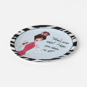 "Hier is je taart! Ik hoop dat je er op stikt!" Papieren Bordje (Gekanteld)