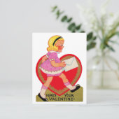 Hier is je Valentijn meisje Feestdagenkaart (Staand voorkant)