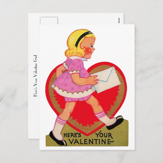 Hier is je Valentijn meisje Feestdagenkaart (Voorkant / Achterkant)