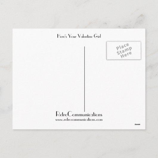 Hier is je Valentijn meisje Feestdagenkaart (Achterkant)