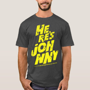 Hier is Johnny muziek dj dans rock cool johnny gra T-shirt